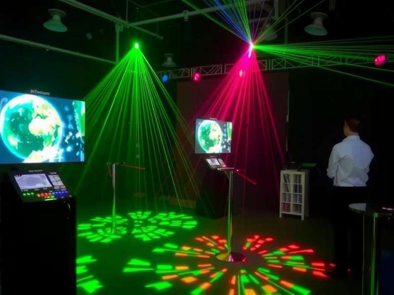 Mobile laser tag setup at an outdoor event